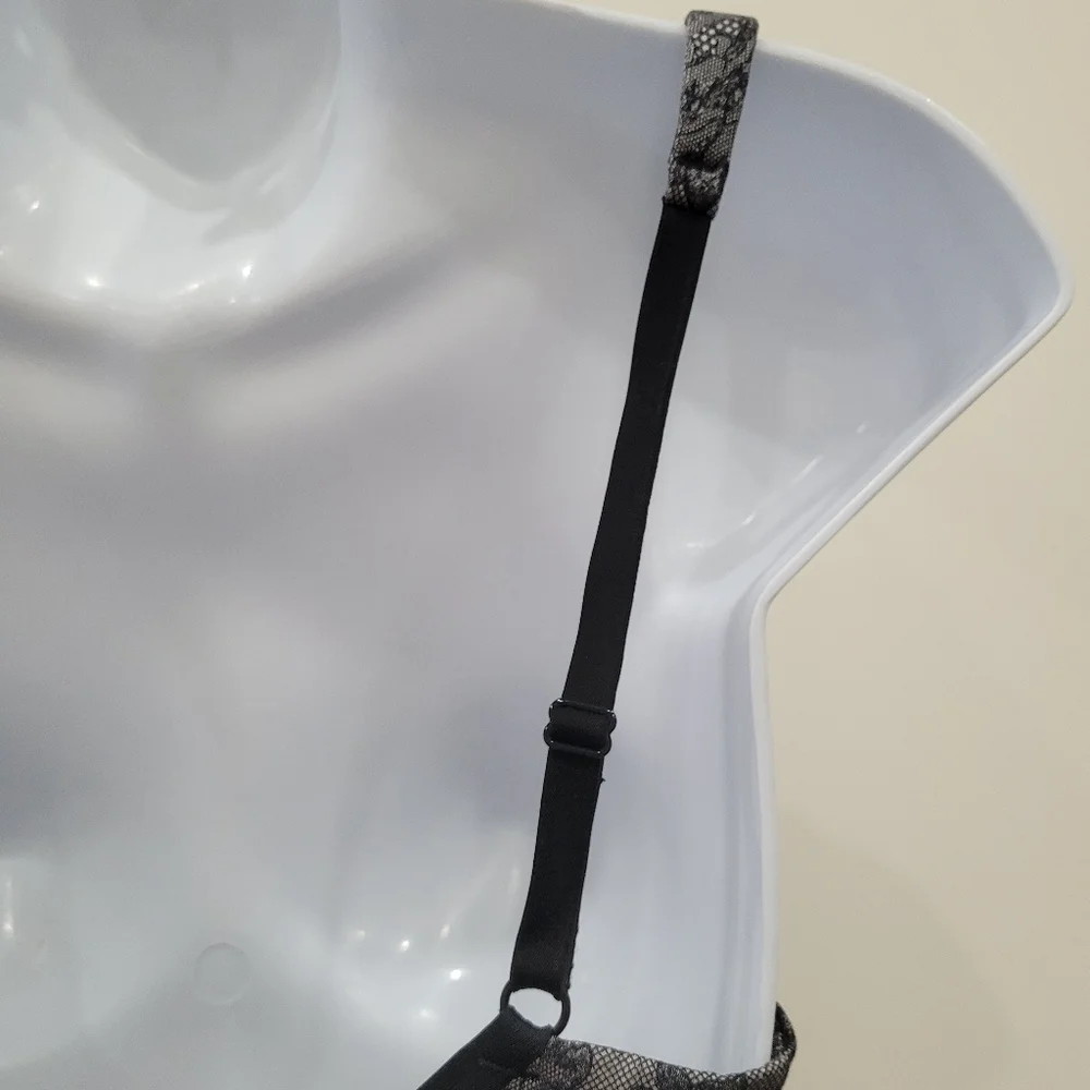 Victoria's Secret Lined Perfect Coverage Grey Silver Beads Wire Bra Size: 34C - Picture 7 of 9